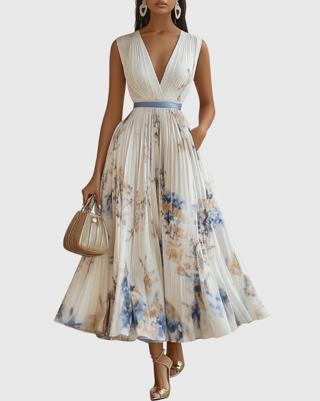 Siena™ - Elegant Pleated Maxi Dress