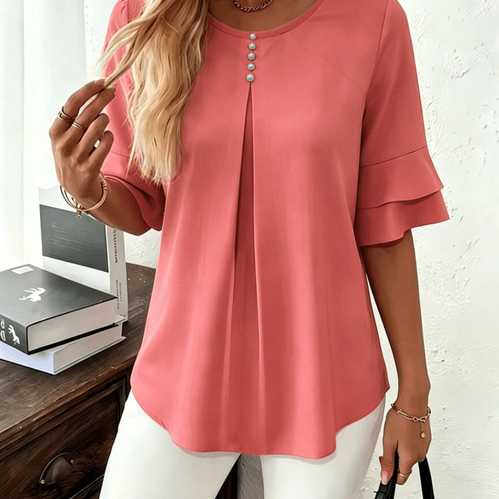 Elegant Ruffle Sleeve Blouse
