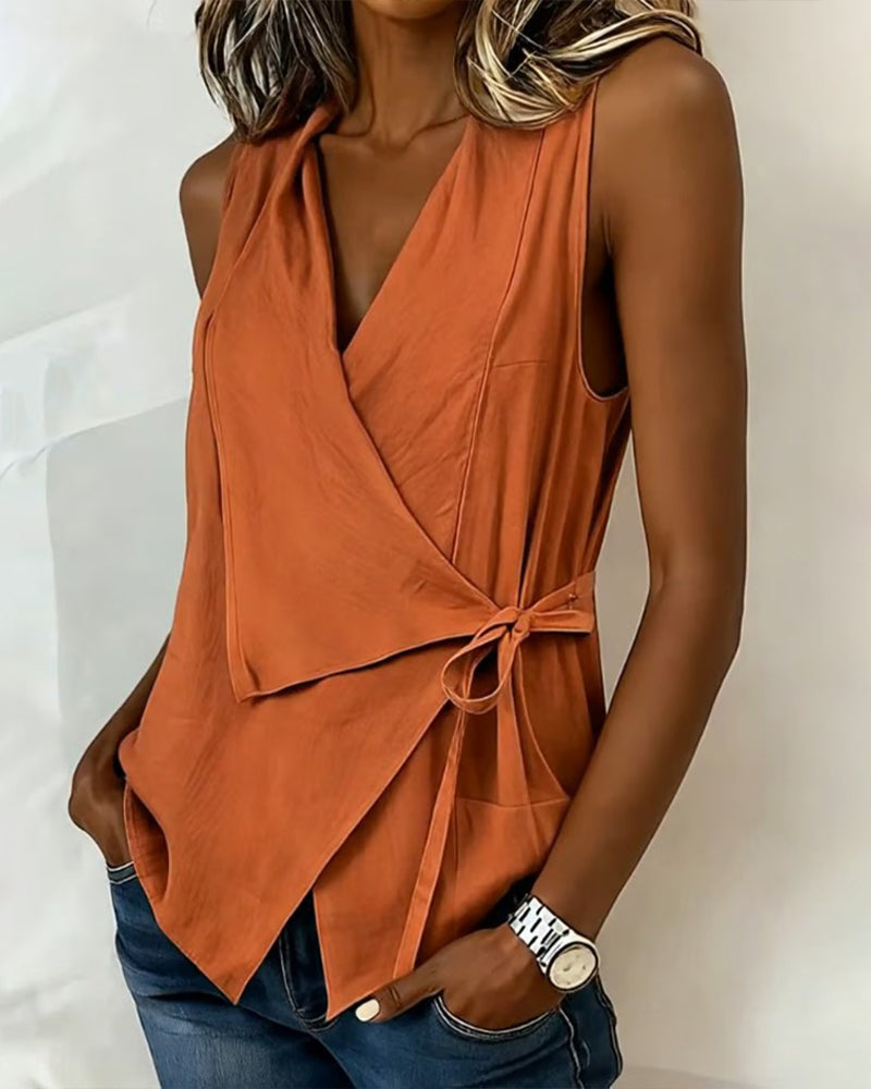 Crossed Top with Wide Straps and Bow
