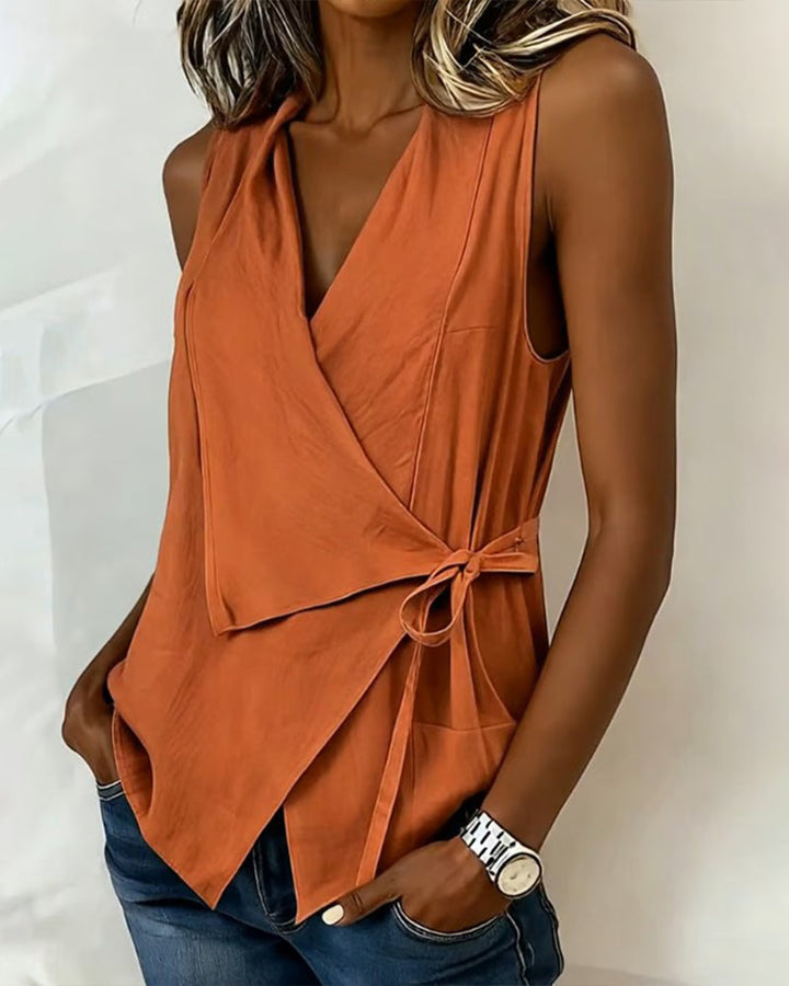 Crossed Top with Wide Straps and Bow