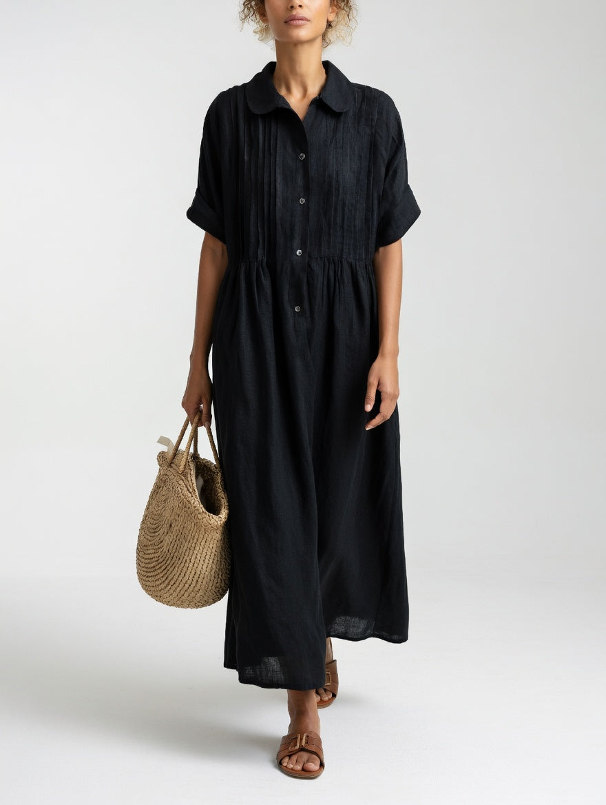 Lysandra™ | Flowing Cotton Summer Shirt Dress