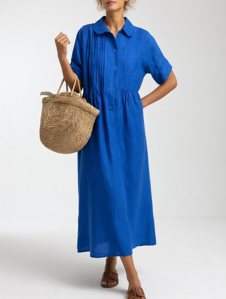 Lysandra™ | Flowing Cotton Summer Shirt Dress