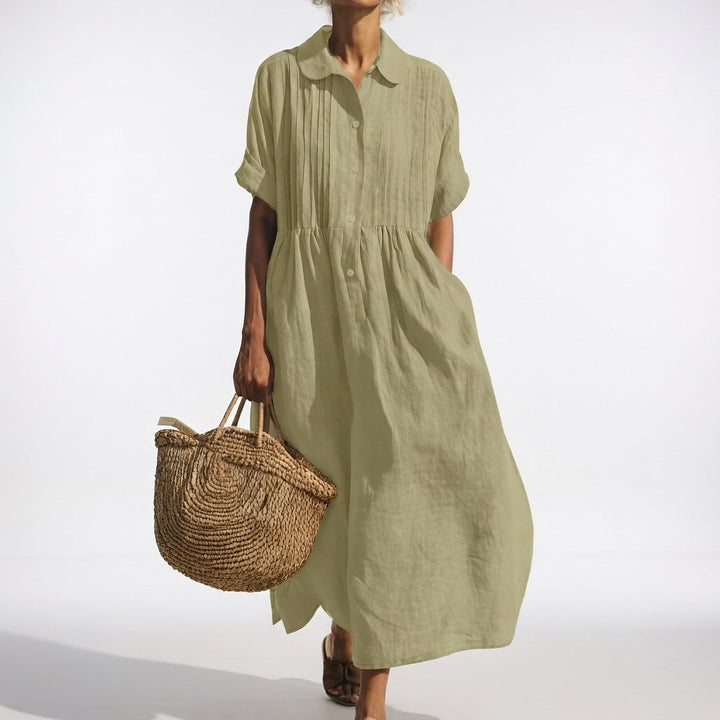 Lysandra™ | Flowing Cotton Summer Shirt Dress
