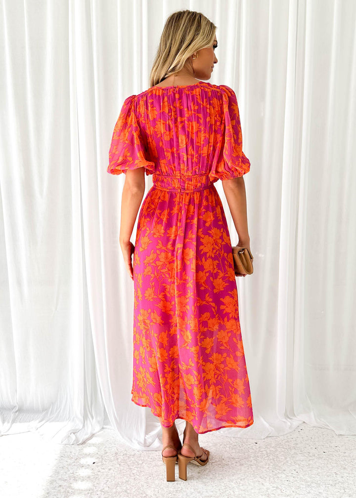 Luna™ - Modern Floral Midi Dress