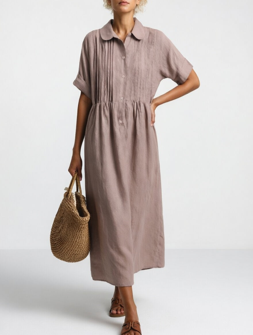 Lysandra™ | Flowing Cotton Summer Shirt Dress