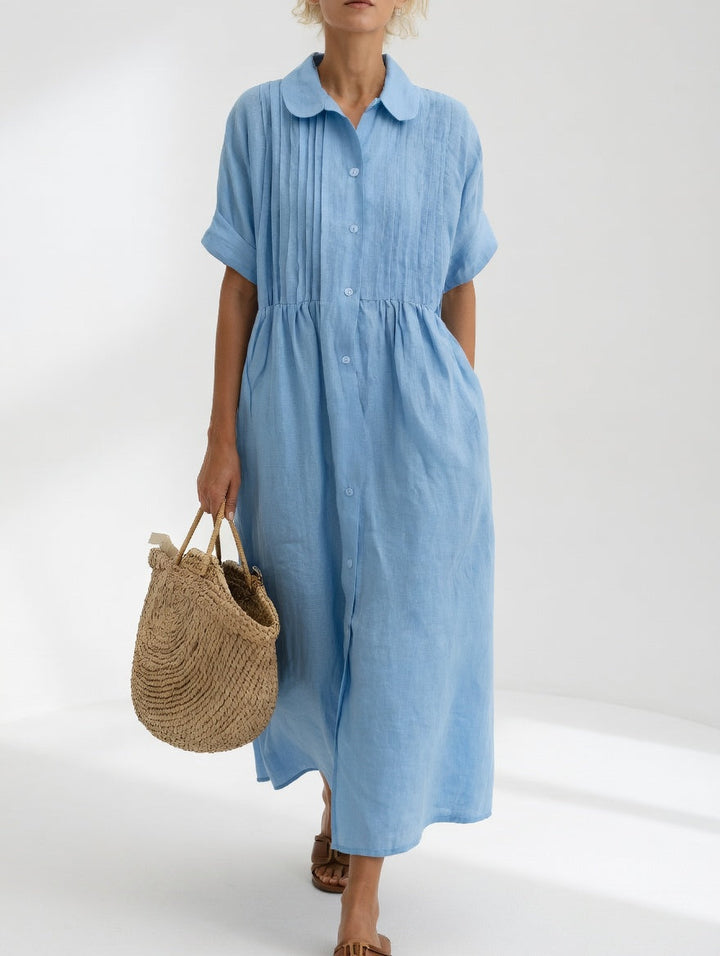 Lysandra™ | Flowing Cotton Summer Shirt Dress