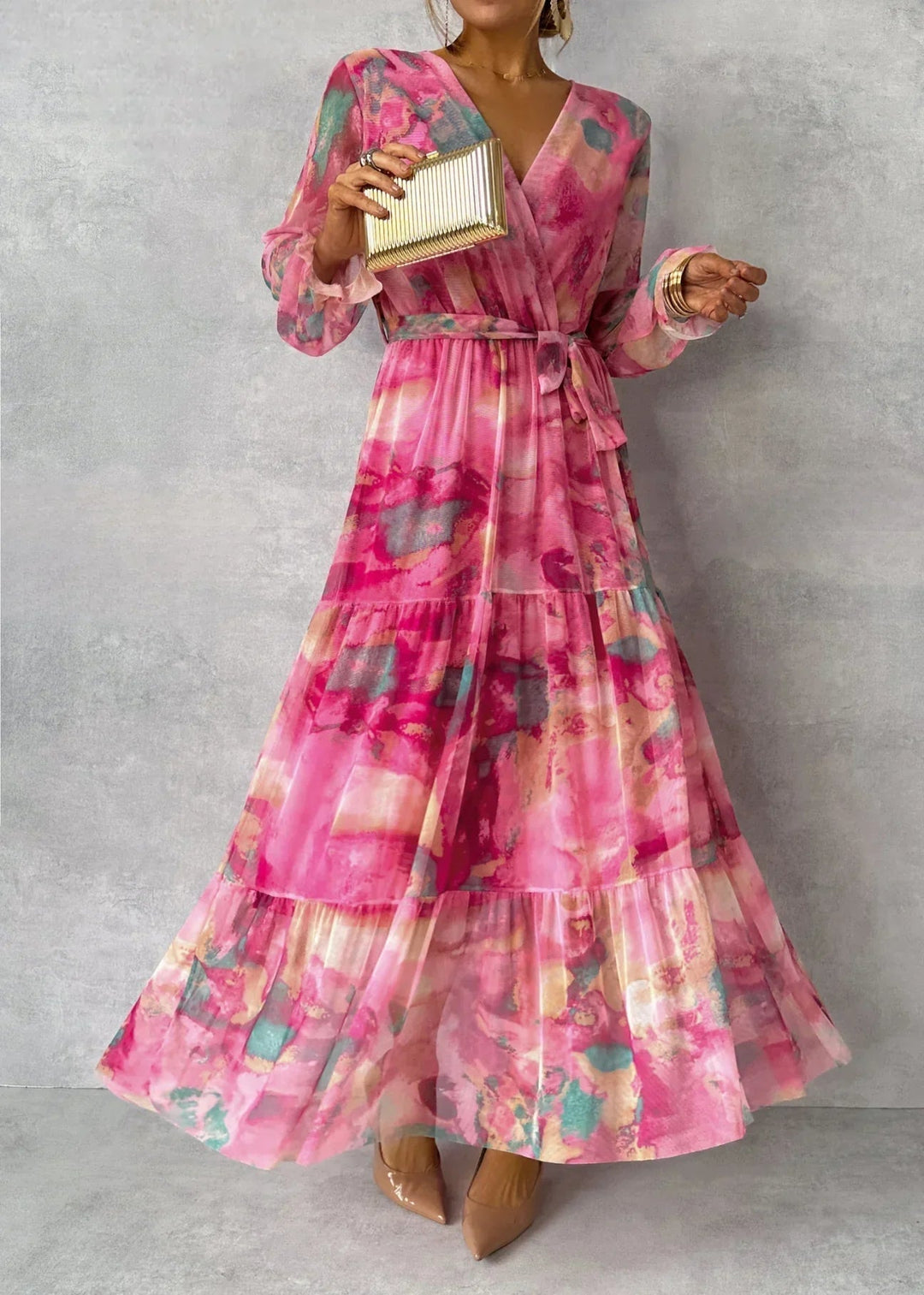 Lieke™ - Wrap Dress with Floral Pattern