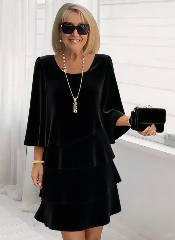 Maria – Elegant Midi Dress with Ruffles