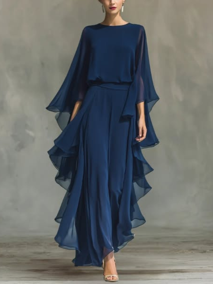 Aurora | Elegant Chiffon Set with Ruffles