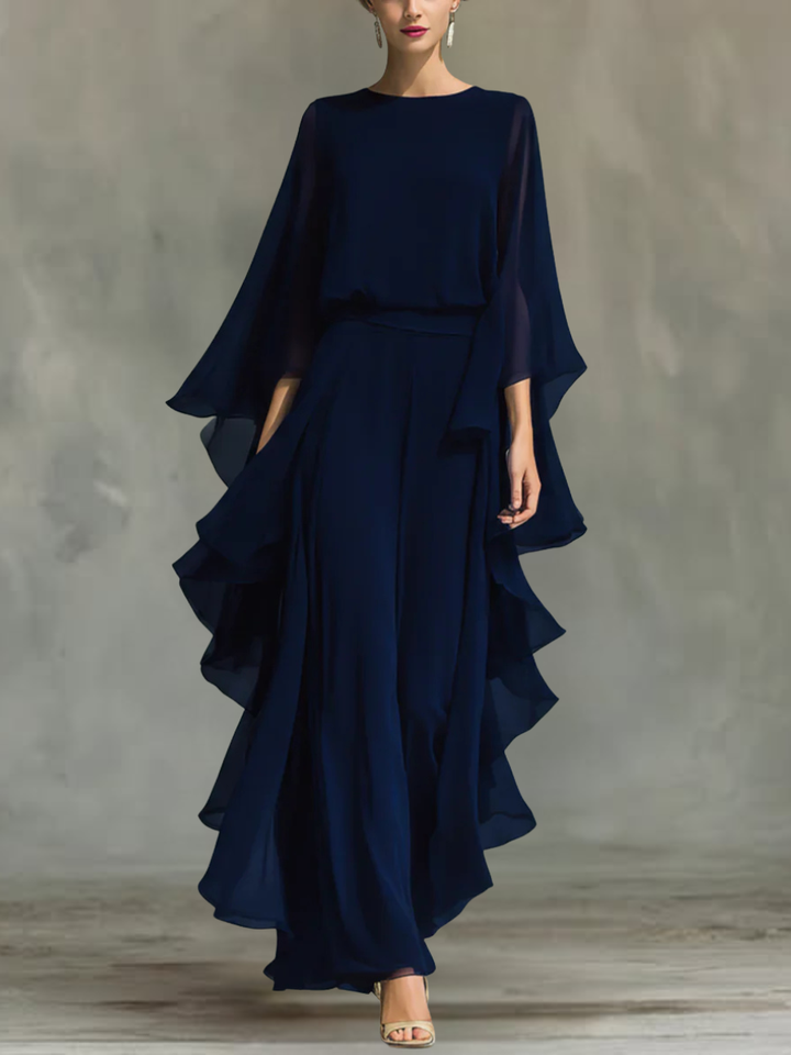 Aurora | Elegant Chiffon Set with Ruffles