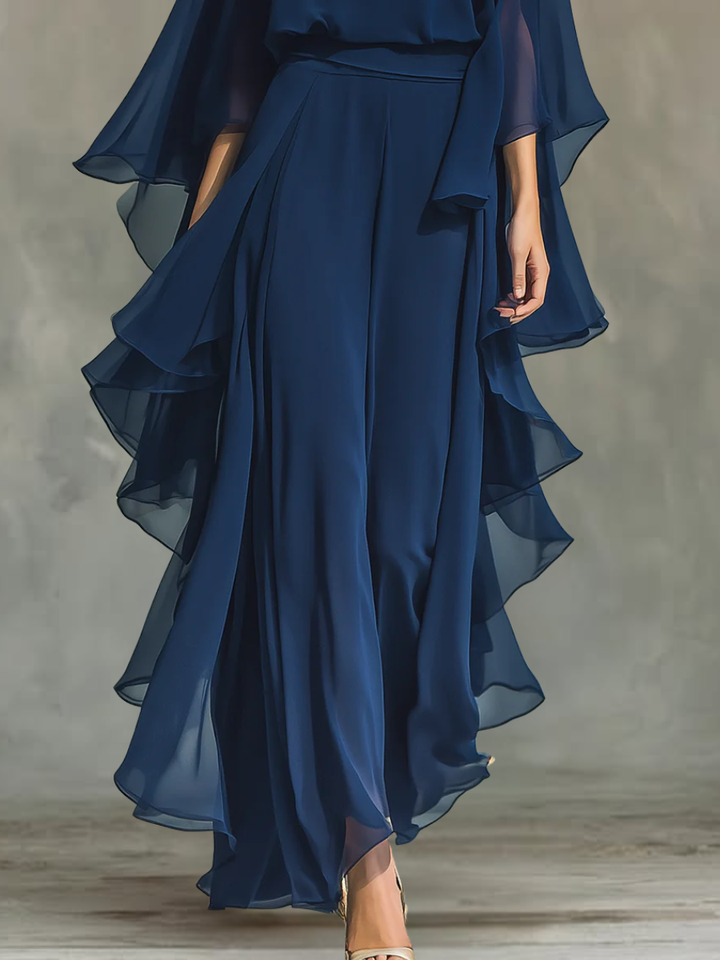 Aurora | Elegant Chiffon Set with Ruffles