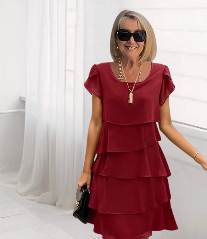 Loose Layer - Elegant Chiffon Dress