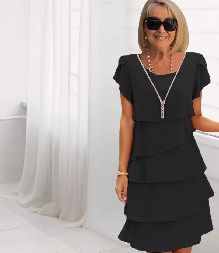 Loose Layer - Elegant Chiffon Dress