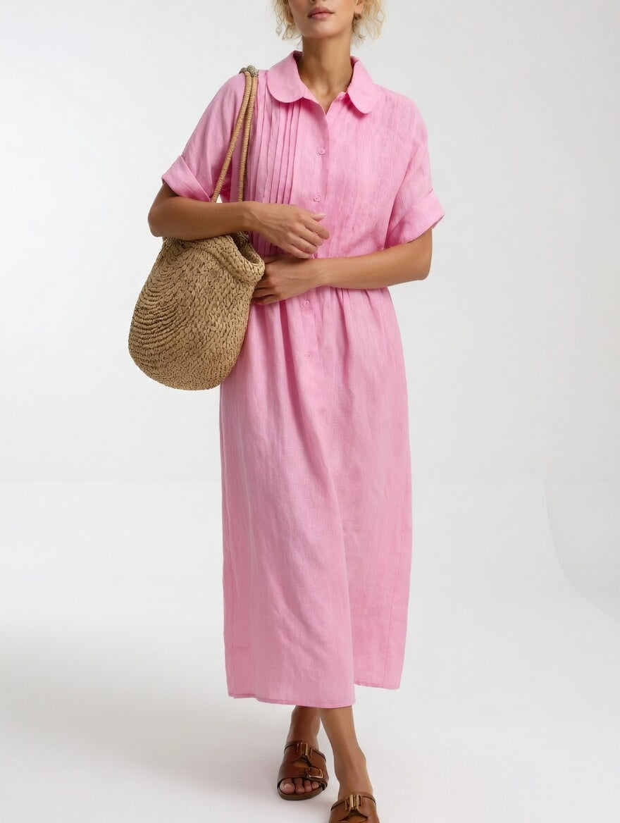 Lysandra™ | Flowing Cotton Summer Shirt Dress