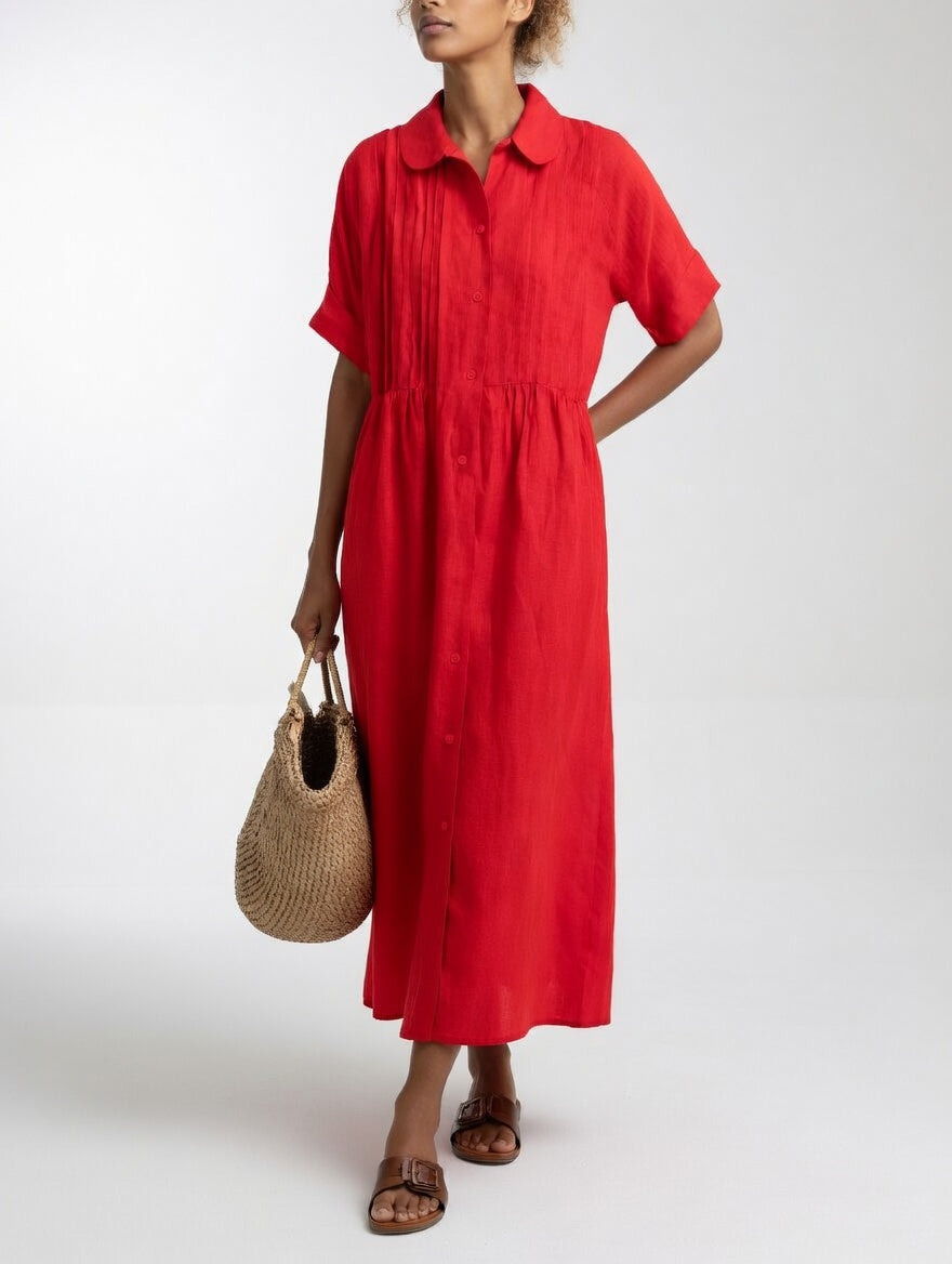 Lysandra™ | Flowing Cotton Summer Shirt Dress