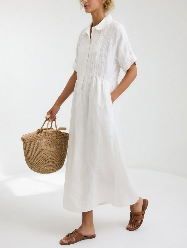 Lysandra™ | Flowing Cotton Summer Shirt Dress
