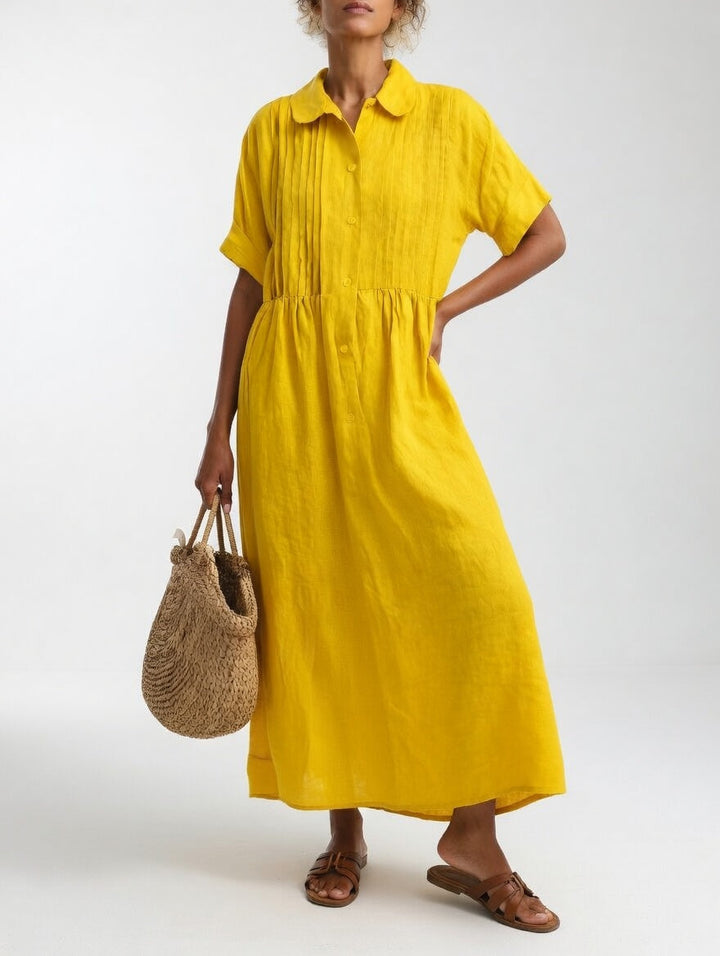 Lysandra™ | Flowing Cotton Summer Shirt Dress