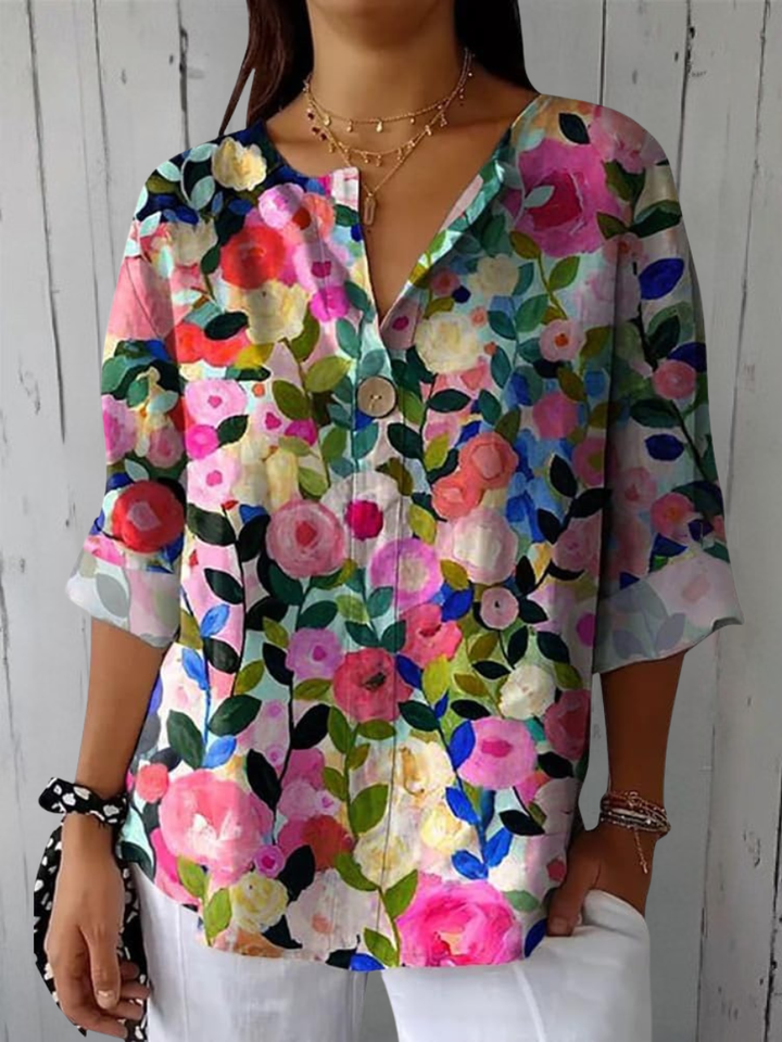 Eliana | Canvas Blouse With Button
