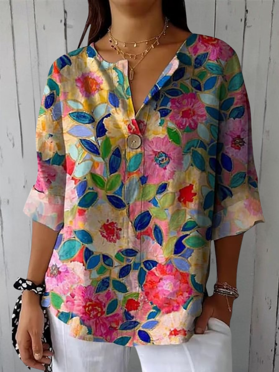 Eliana | Canvas Blouse With Button