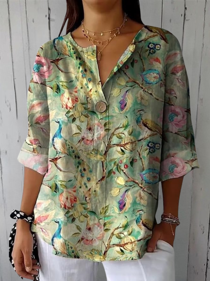 Eliana | Canvas Blouse With Button