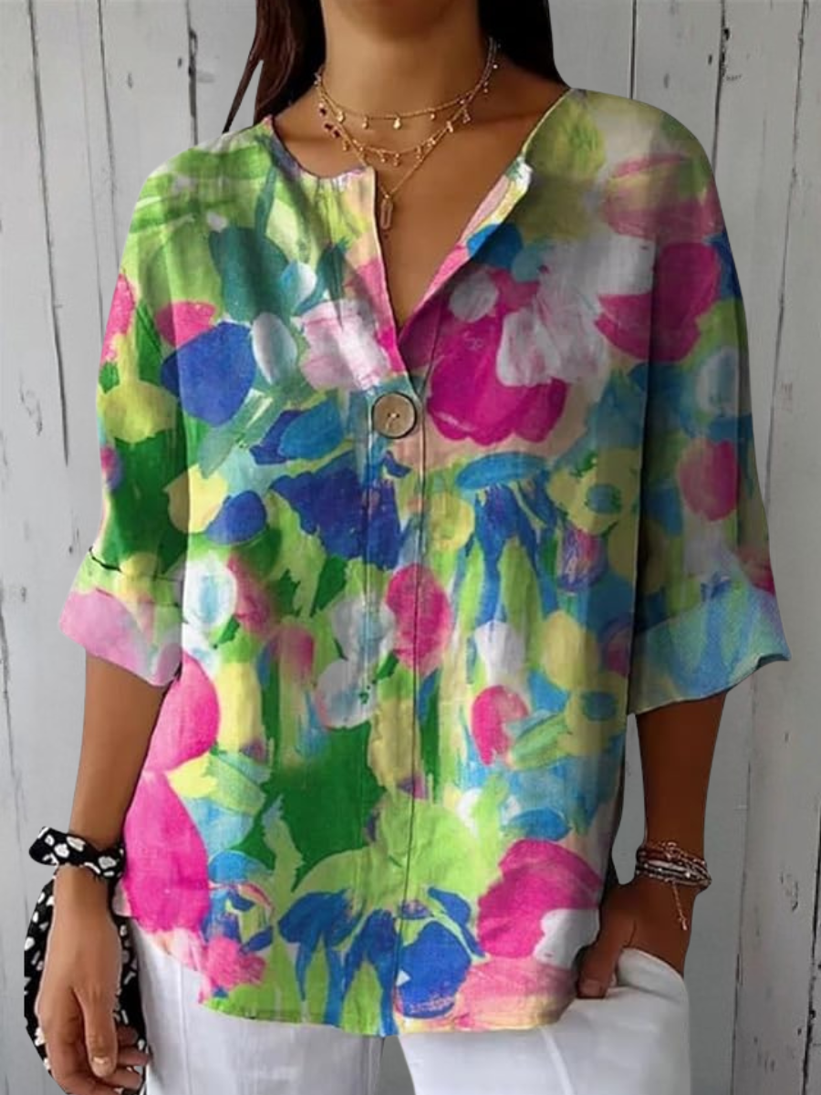 Eliana | Canvas Blouse With Button