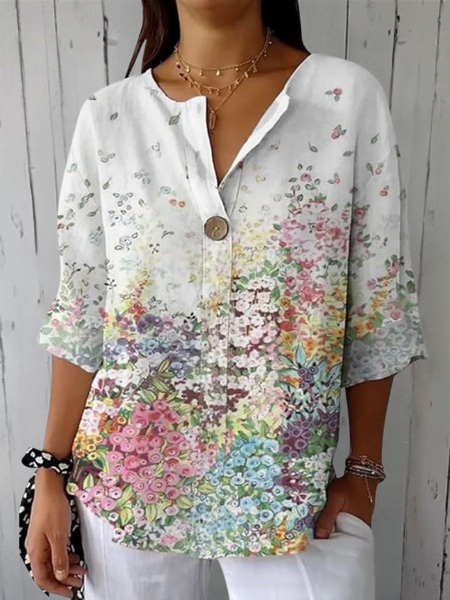 Eliana | Canvas Blouse With Button