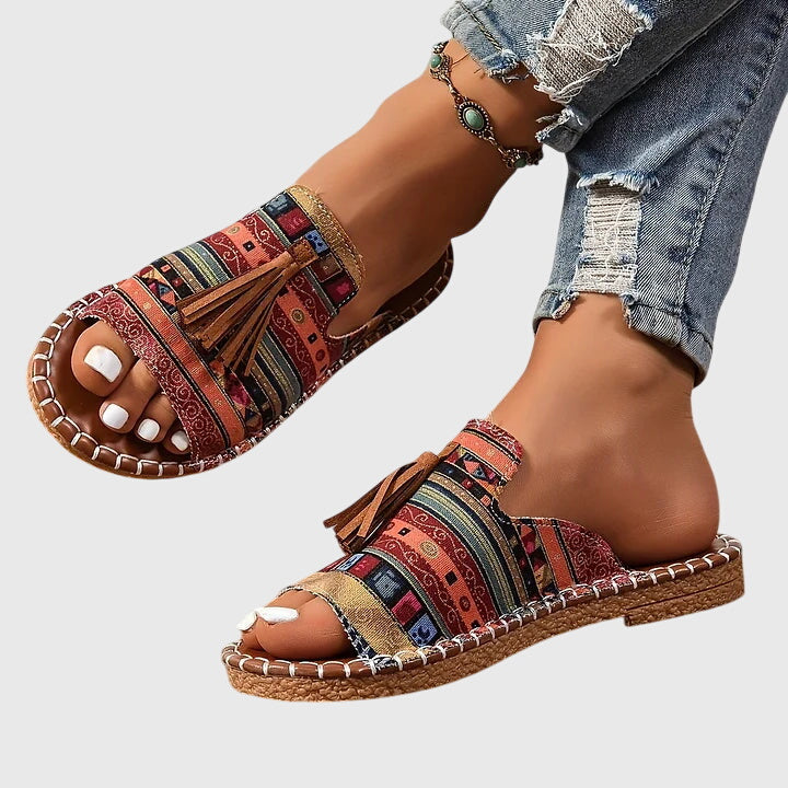 Bohemian Sandals with Pompons Nathalie