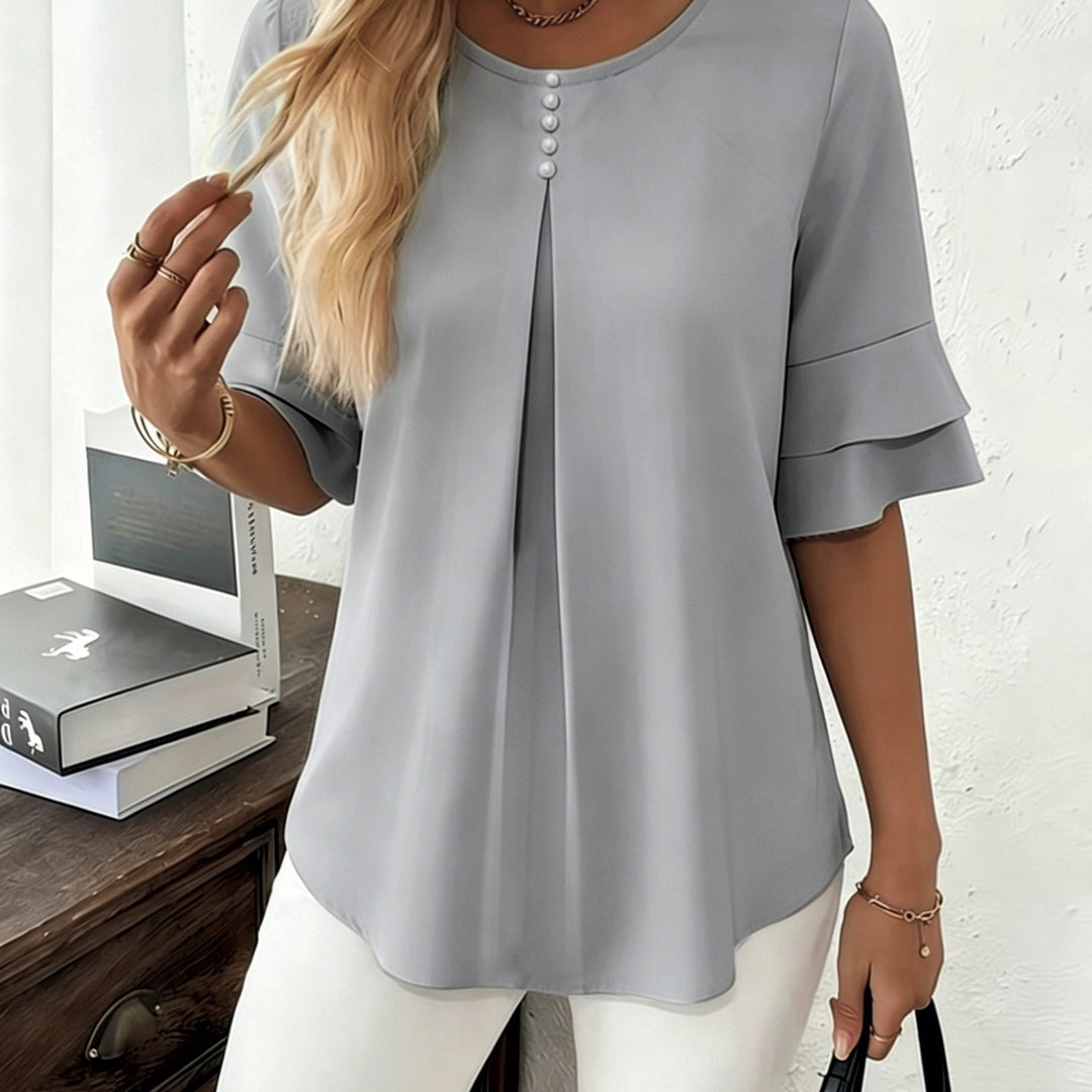 Elegant Ruffle Sleeve Blouse