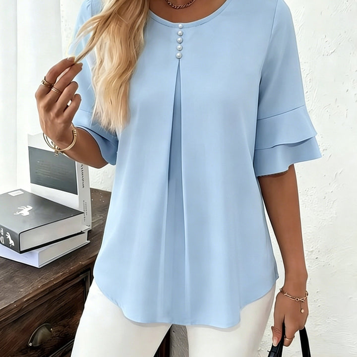 Elegant Ruffle Sleeve Blouse