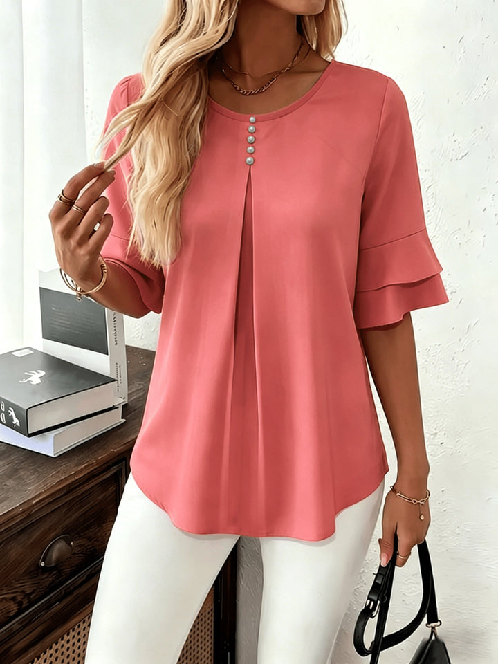 Elegant Ruffle Sleeve Blouse