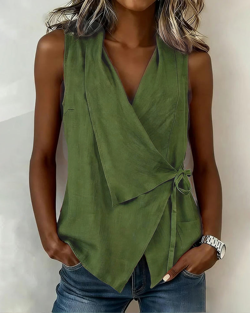 Crossed Top with Wide Straps and Bow