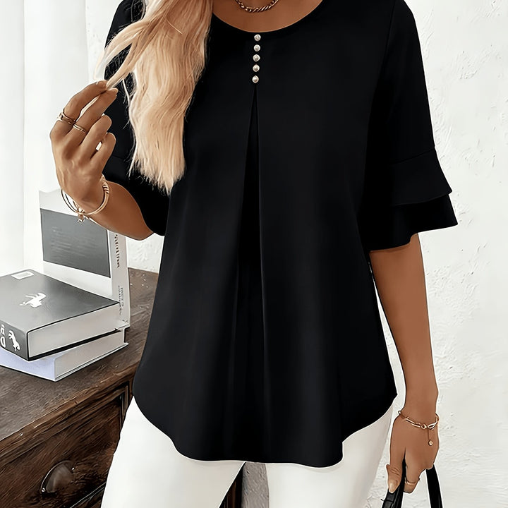 Elegant Ruffle Sleeve Blouse