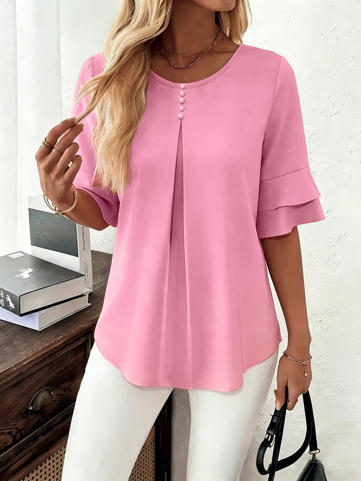 Elegant Ruffle Sleeve Blouse