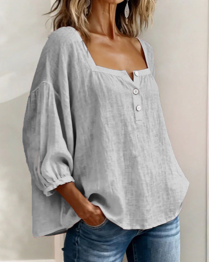 Square Collar Butterfly Sleeve Shirt