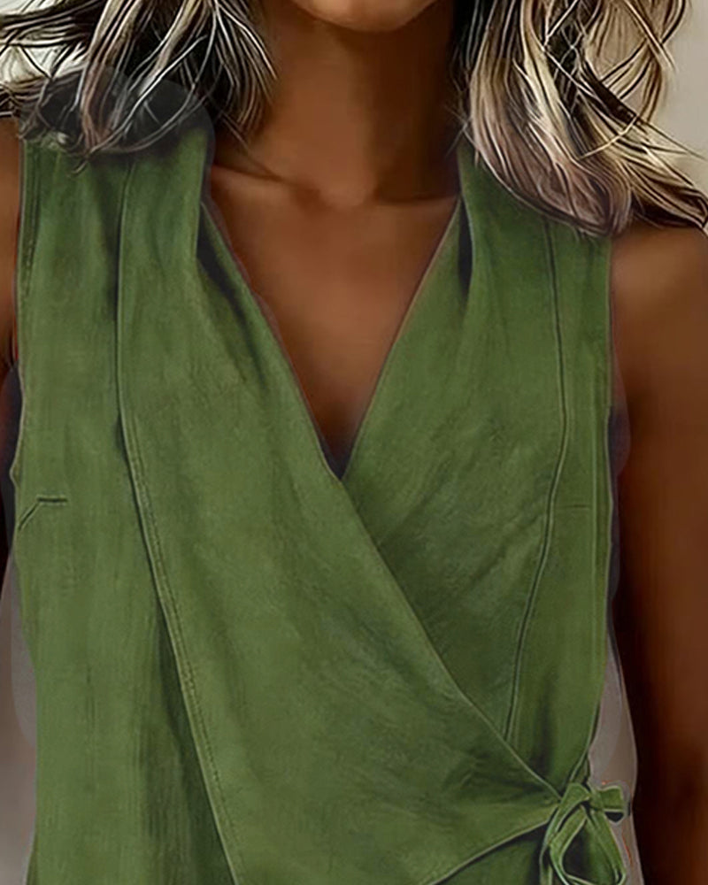 Crossed Top with Wide Straps and Bow