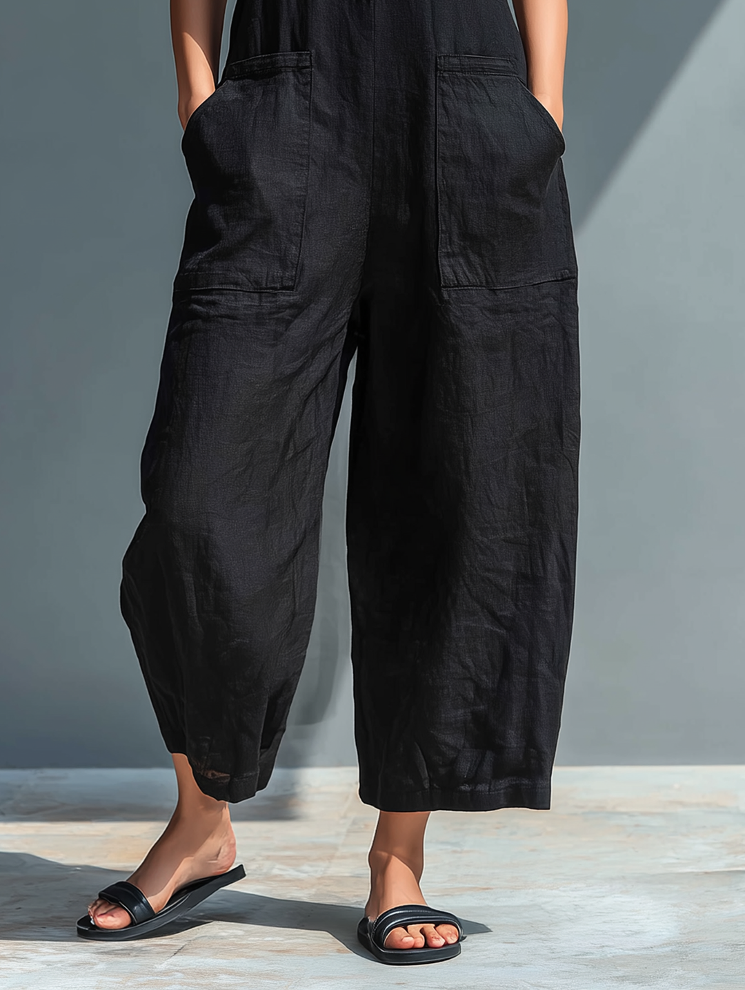 Sleeveless Cotton Jumpsuit