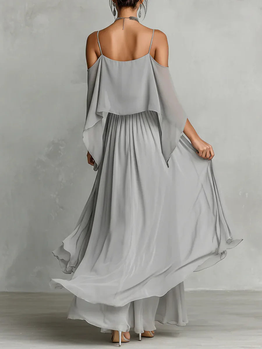 Isabela | Complete gray outfit with spaghetti strap top and lightweight pants