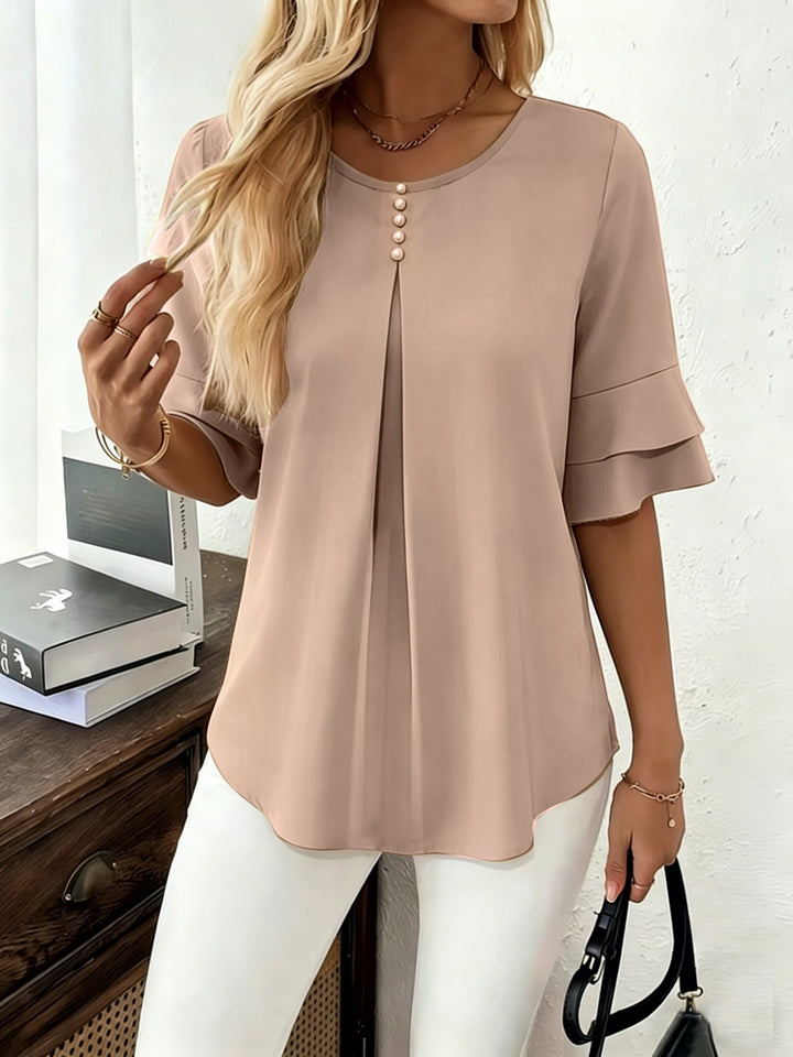 Elegant Ruffle Sleeve Blouse