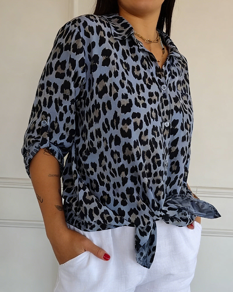 Fashion Blouse with Leopard Print