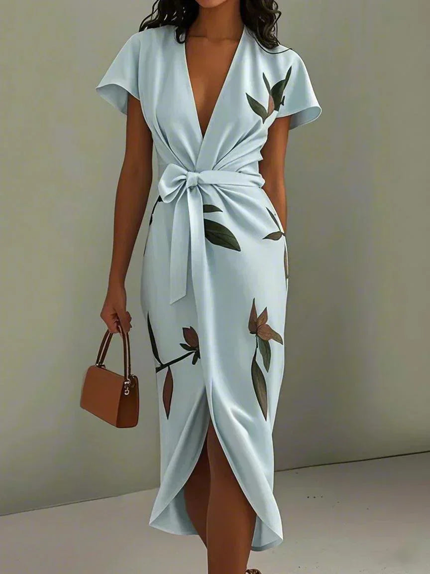 Elin™ - Elegant Wrap Dress with Floral Pattern