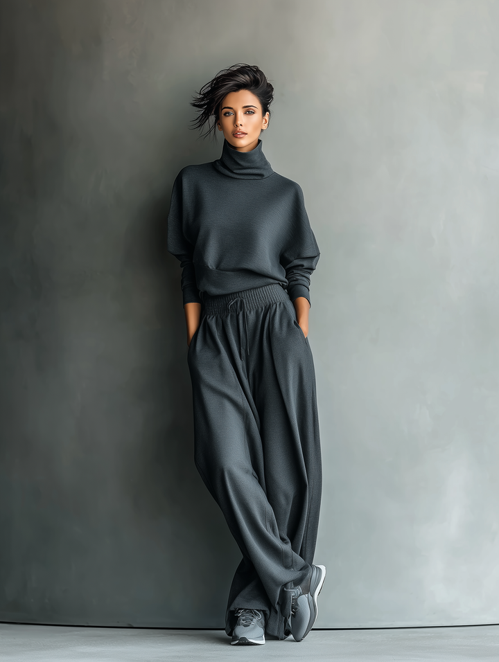 Knitted Ensemble Wide Pants
