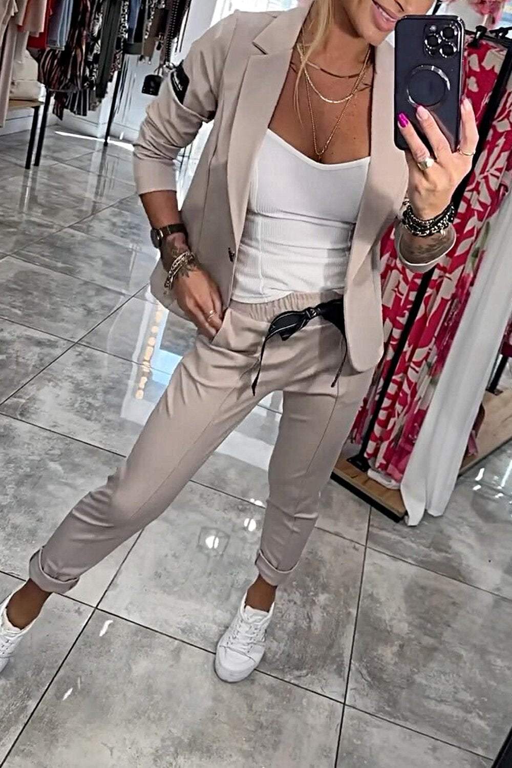 Fenna | Relaxed Solid Color Two-Piece Set for Women