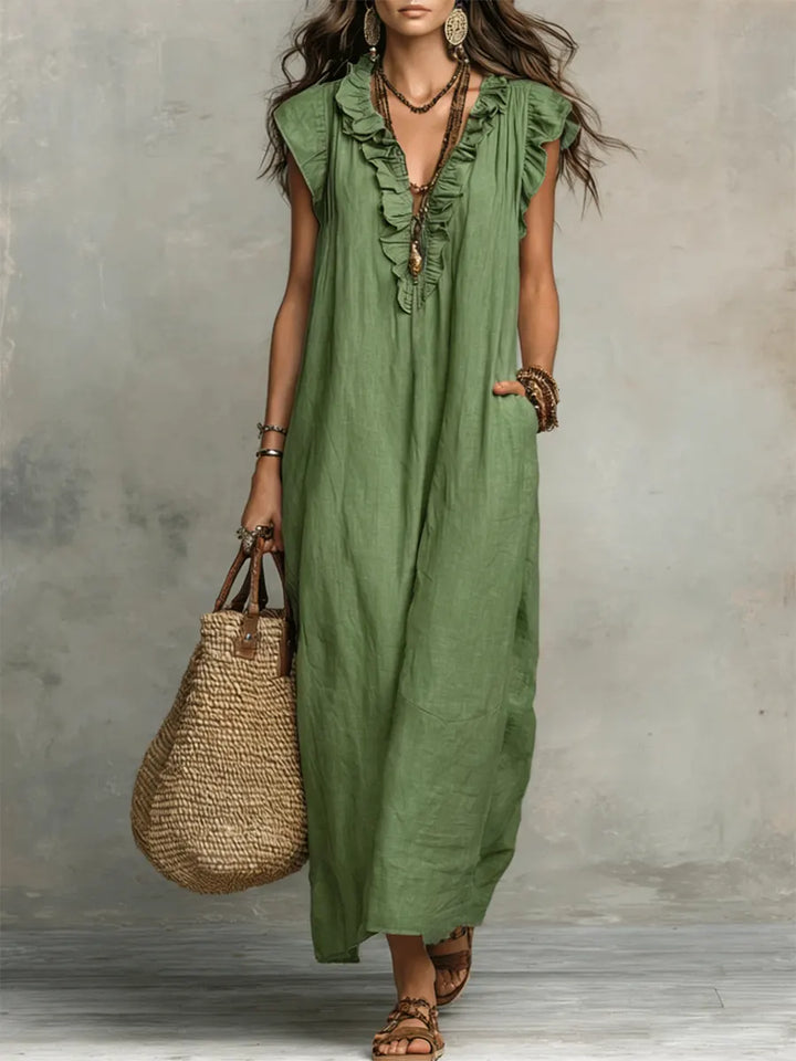 Camélia | Effortless Bohemian Linen Maxi Dress
